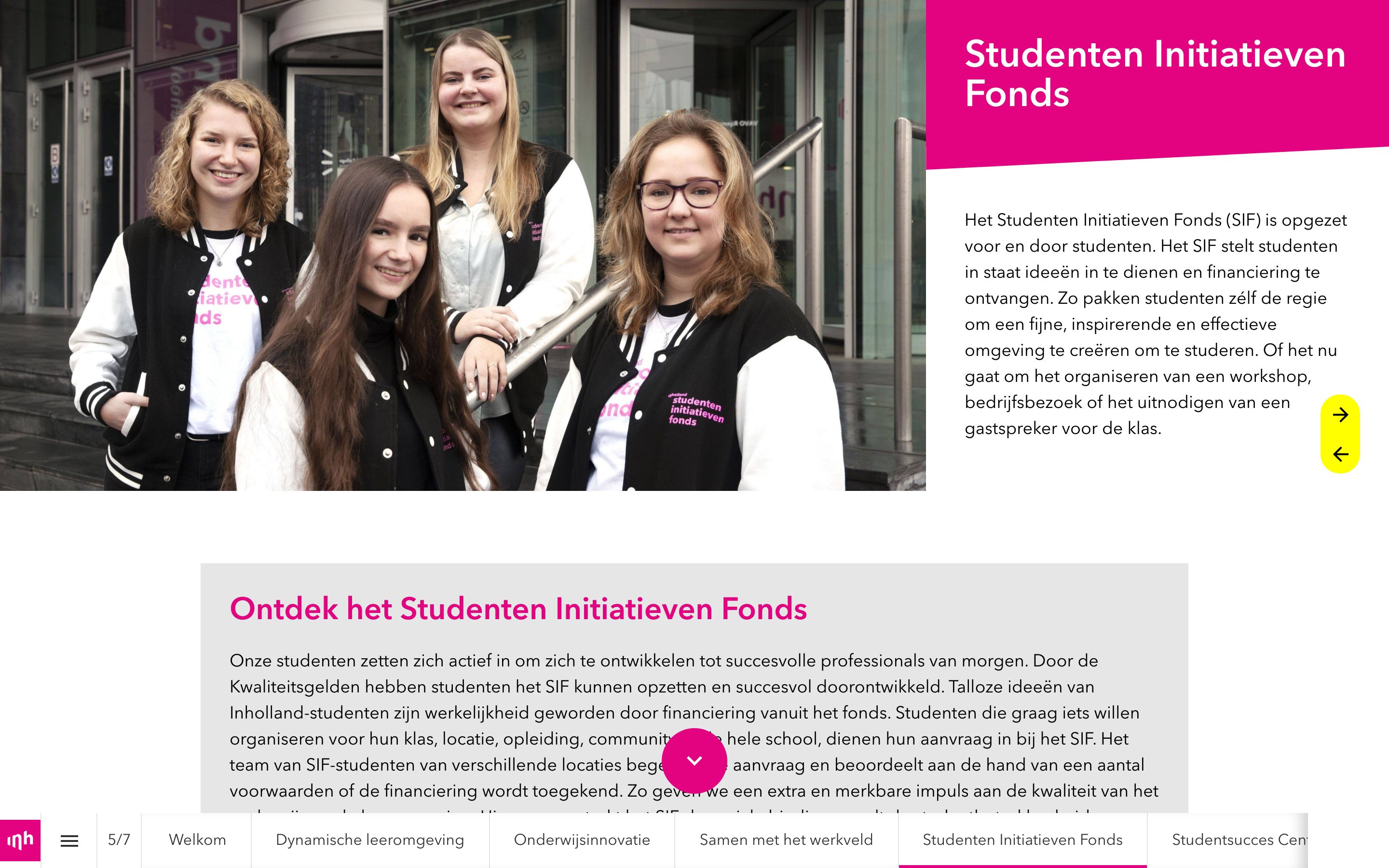 Inholland Student Initiative Fund screenshot